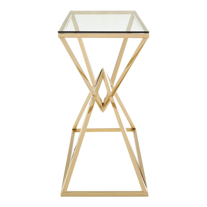Product photograph of Olivia S Luxe Collection - Alice Gold And Glass Corset Console Table from Olivia's.