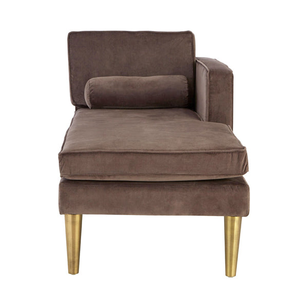 Product photograph of Olivia S Lily Chaise Longue Velvet Taupe from Olivia's.