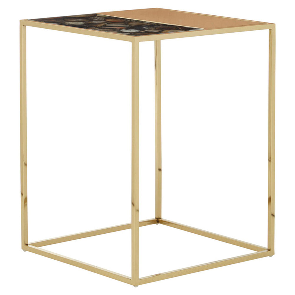 Product photograph of Olivia S Boutique Hotel Collection - Agate And Gold Side Table from Olivia's.