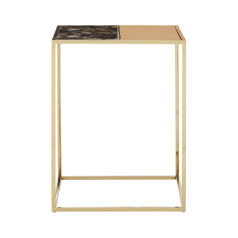 Product photograph of Olivia S Boutique Hotel Collection - Agate And Gold Side Table from Olivia's.