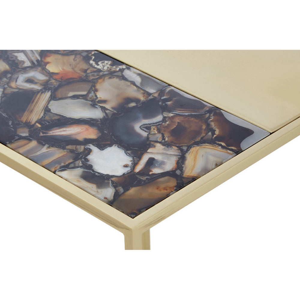 Product photograph of Olivia S Boutique Hotel Collection - Agate And Gold Side Table from Olivia's.