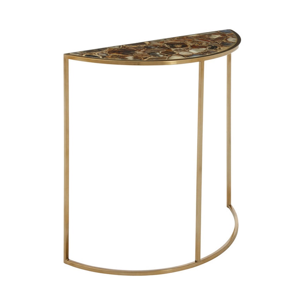 Product photograph of Olivia S Boutique Hotel Collection - Black Agate Half Moon Console Table from Olivia's.