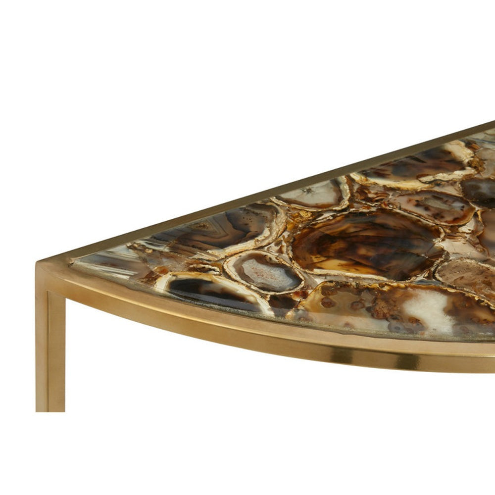 Product photograph of Olivia S Boutique Hotel Collection - Black Agate Half Moon Console Table from Olivia's.
