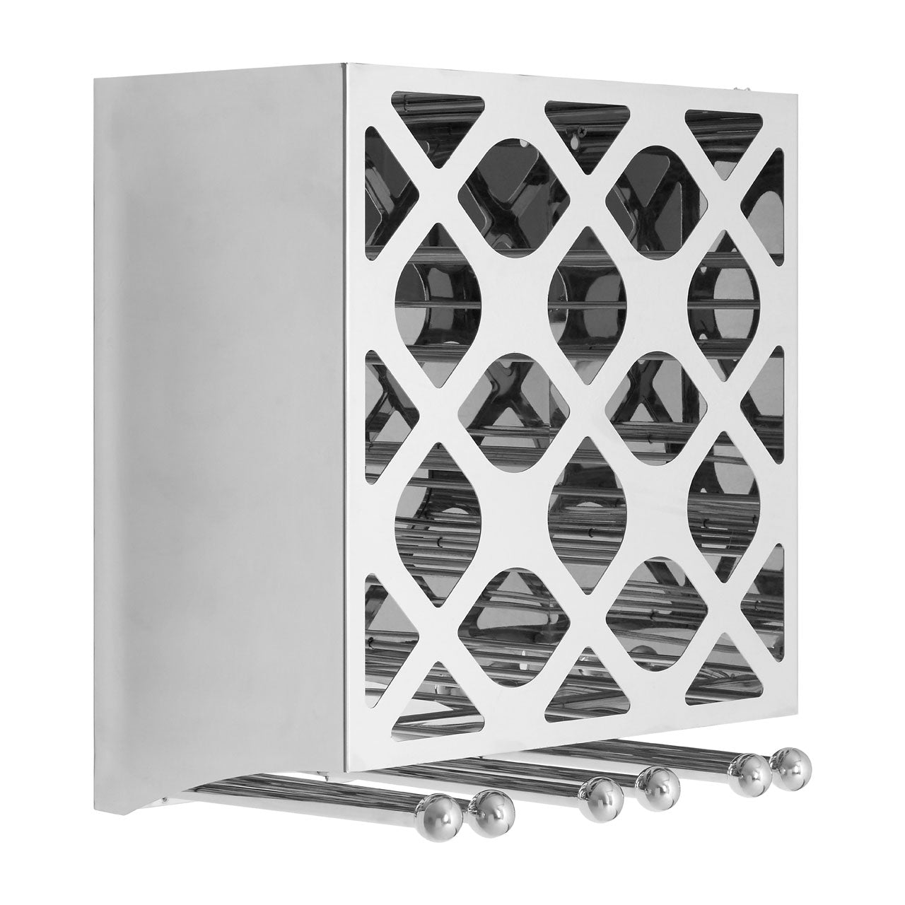 Product photograph of Olivia S Nora Wall Mount 12 Bottle Wine Rack In Silver from Olivia's
