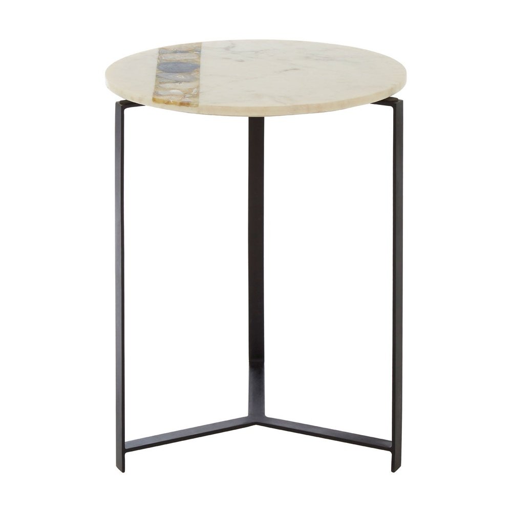 Olivias Valeria Side Table In Marble Agate