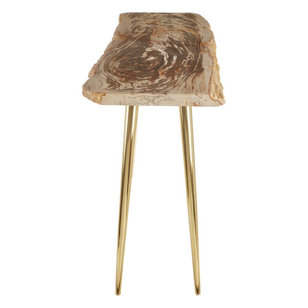 Product photograph of Olivia S Natural Living Collection - Petrified Wood Console Table from Olivia's.