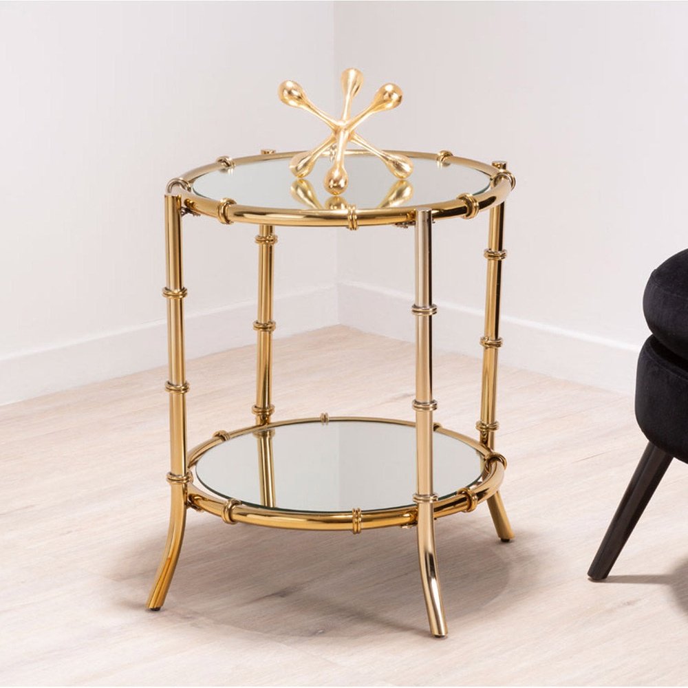 Product photograph of Olivia S Kingston Townhouse Round Side Table Gold from Olivia's.