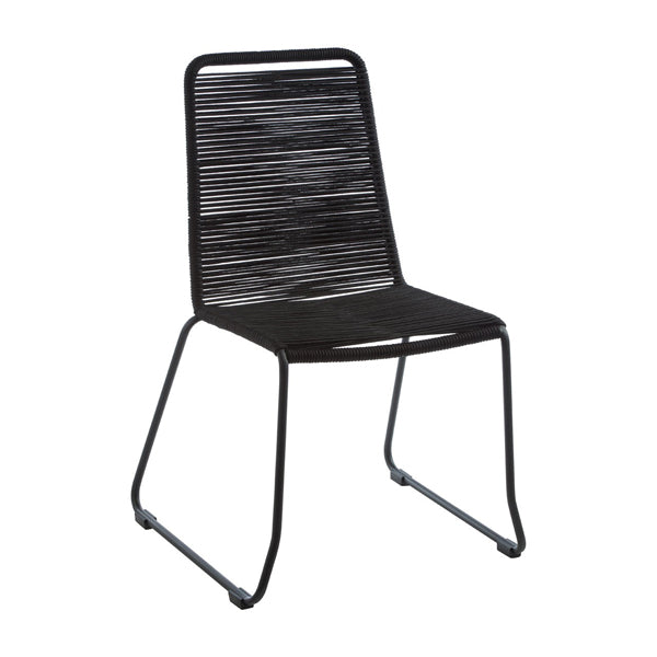 Olivias Steph Rope Dining Chair In Black