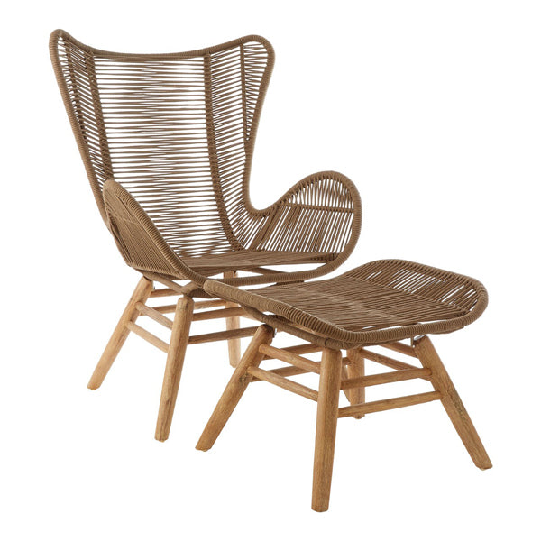 Olivias Steph Rope Footstool Lounge Chair Latte