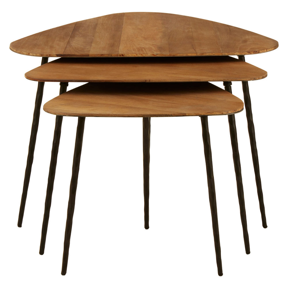 Product photograph of Olivia S Soft Industrial Collection - Elm Triangular Tables from Olivia's