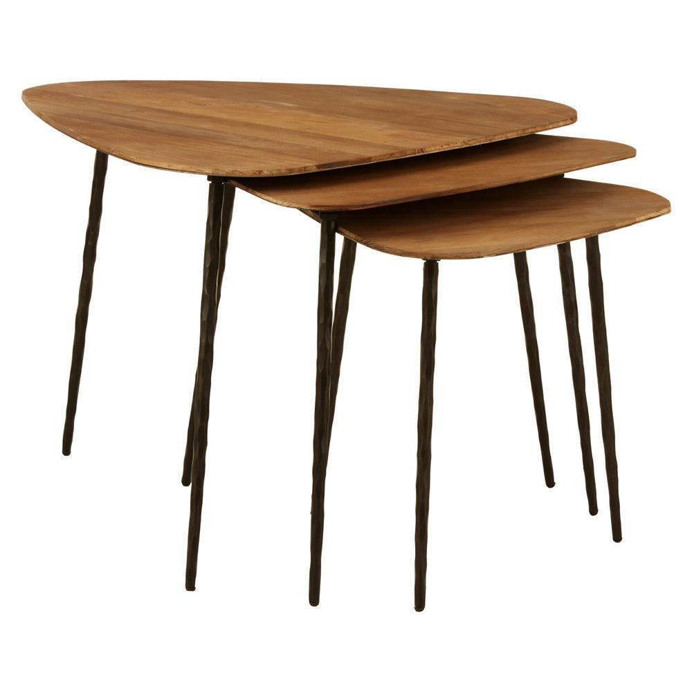 Product photograph of Olivia S Soft Industrial Collection - Elm Triangular Tables from Olivia's.