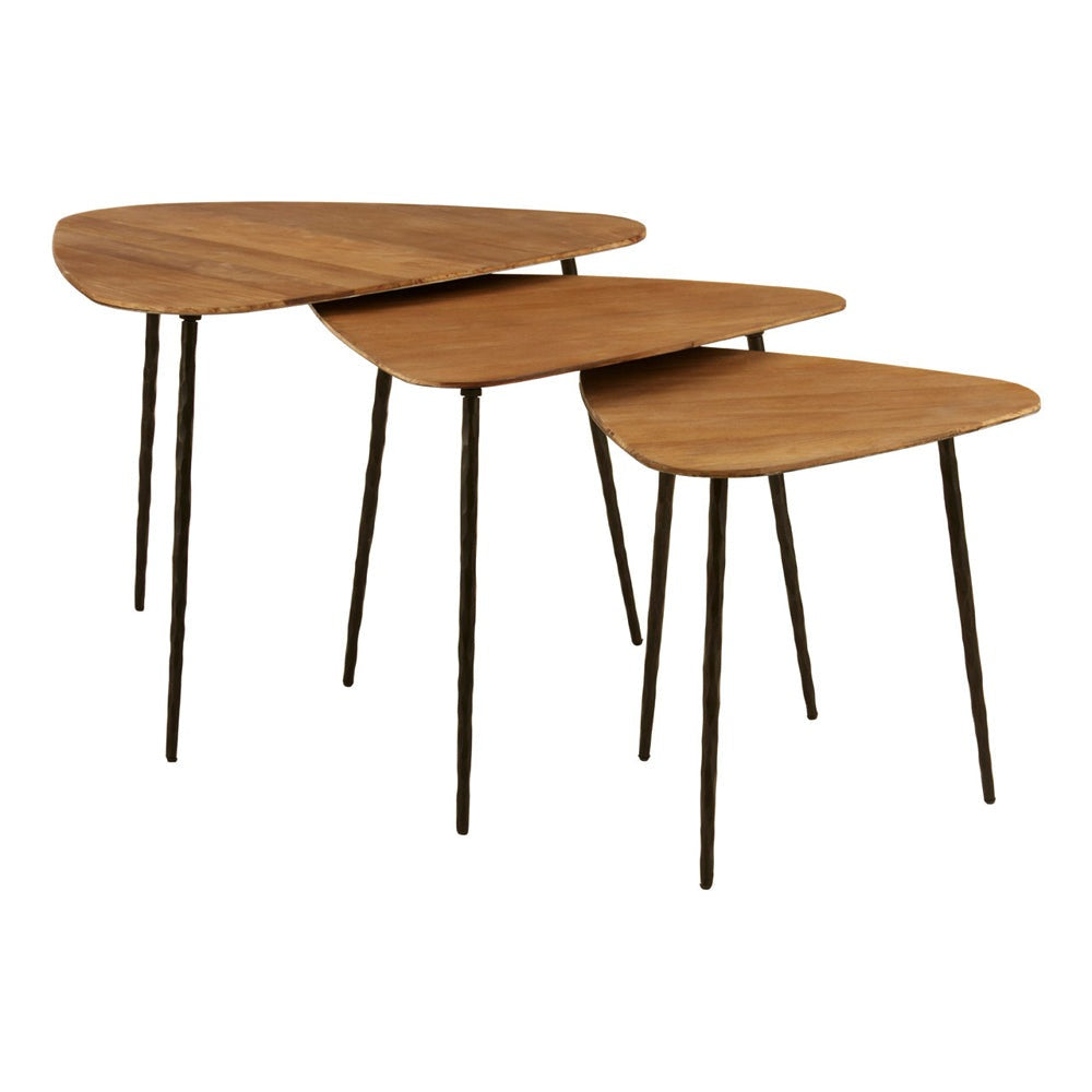 Product photograph of Olivia S Soft Industrial Collection - Elm Triangular Tables from Olivia's.