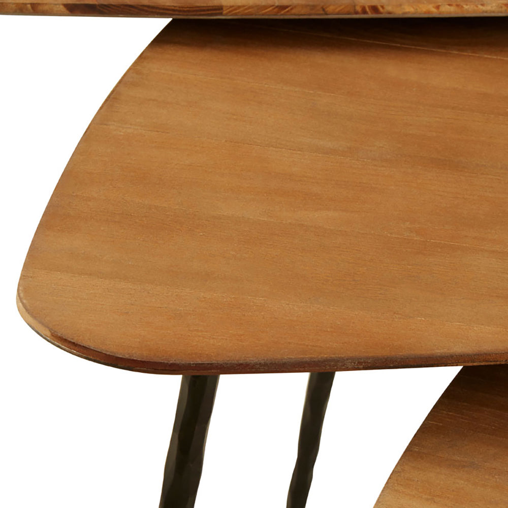 Product photograph of Olivia S Soft Industrial Collection - Elm Triangular Tables from Olivia's.