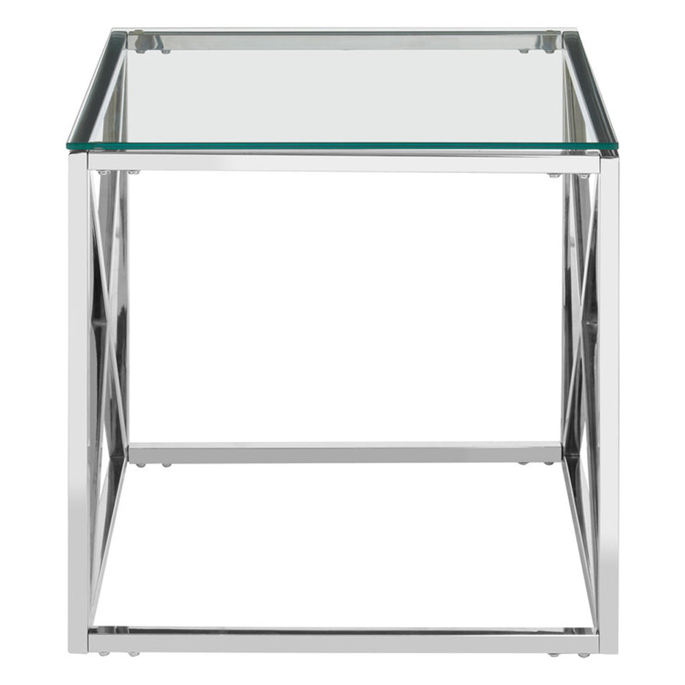 Product photograph of Olivia S Luxe Collection - Cross Side Table from Olivia's.