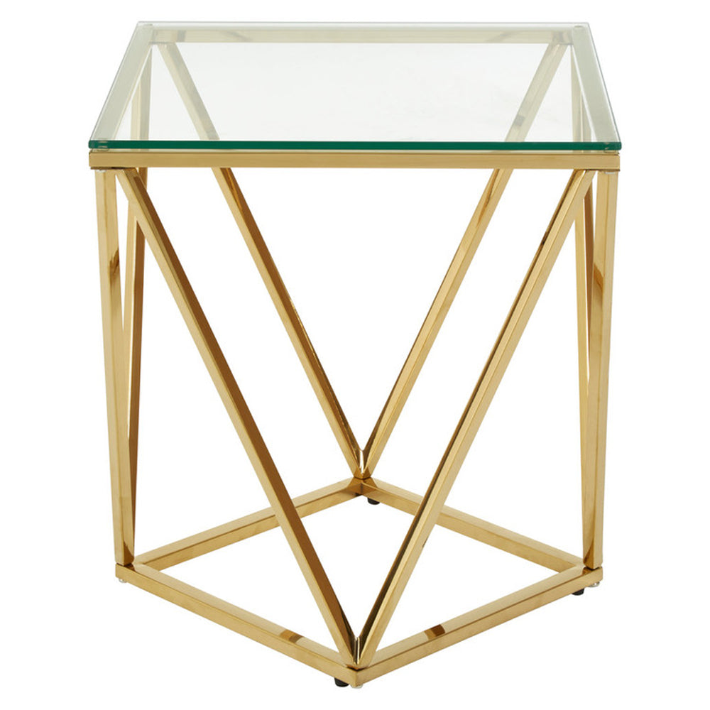 Product photograph of Olivia S Luxe Collection - Twist Gold Side Table from Olivia's.