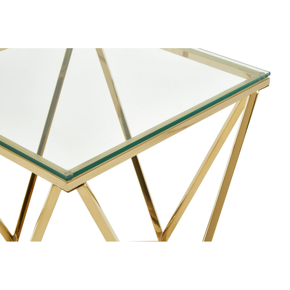 Product photograph of Olivia S Luxe Collection - Twist Gold Side Table from Olivia's.