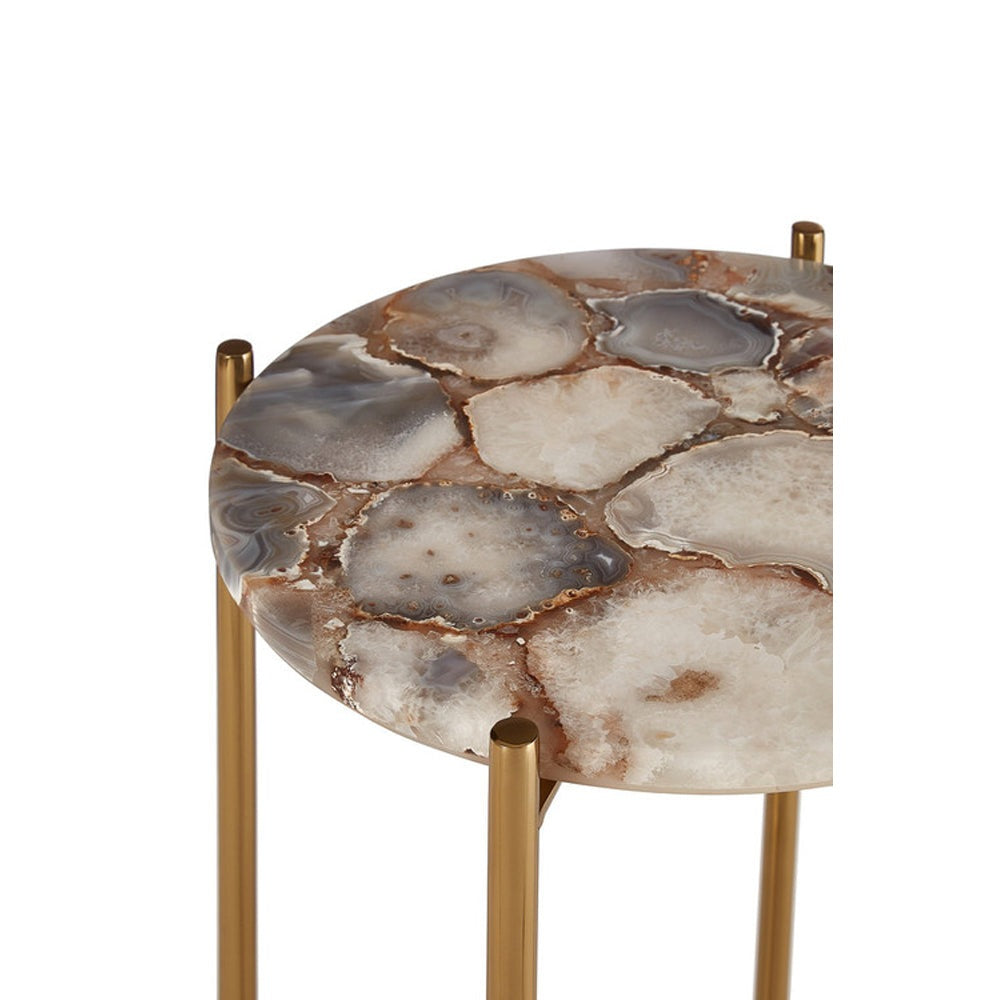 Product photograph of Olivia S Boutique Hotel Collection - Natural Agate Side Table from Olivia's.