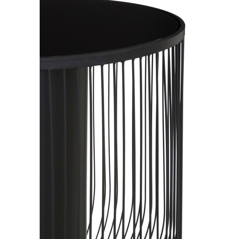 Product photograph of Olivia S Trina Black Side Table from Olivia's.
