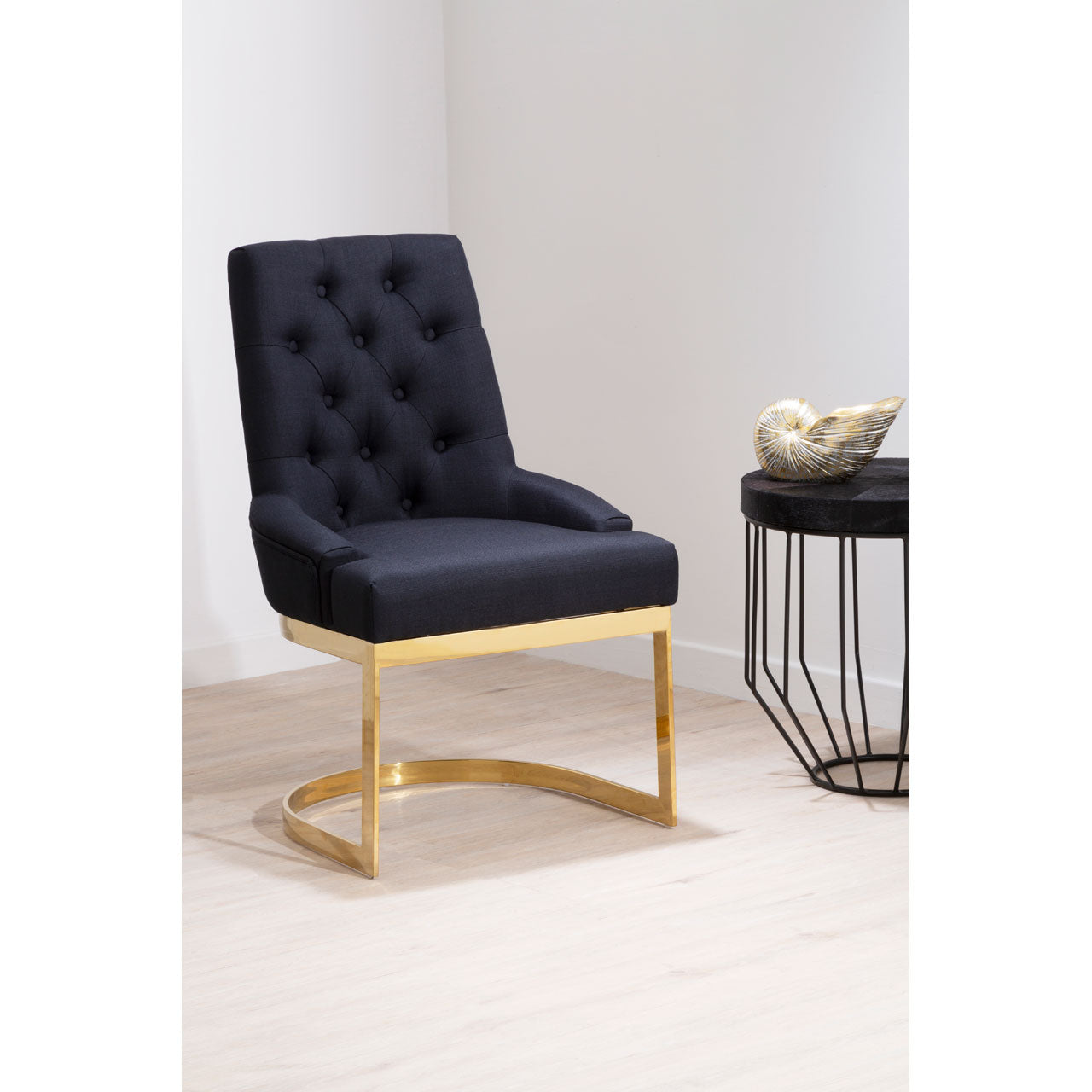 Product photograph of Olivia S Boutique Hotel Collection - Anna Dining Chair Black Fabric from Olivia's.