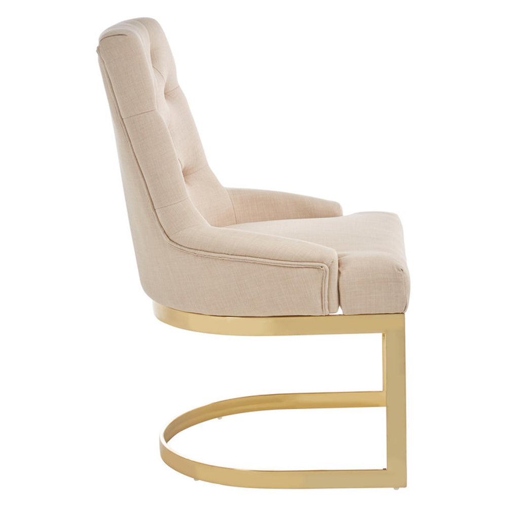 Product photograph of Olivia S Boutique Hotel Collection - Ava Natural Linen Dining Chair from Olivia's.