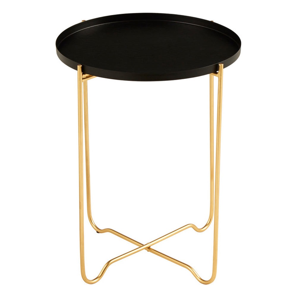 Product photograph of Olivia S Boutique Hotel Collection - Black Iron Top Side Table from Olivia's.