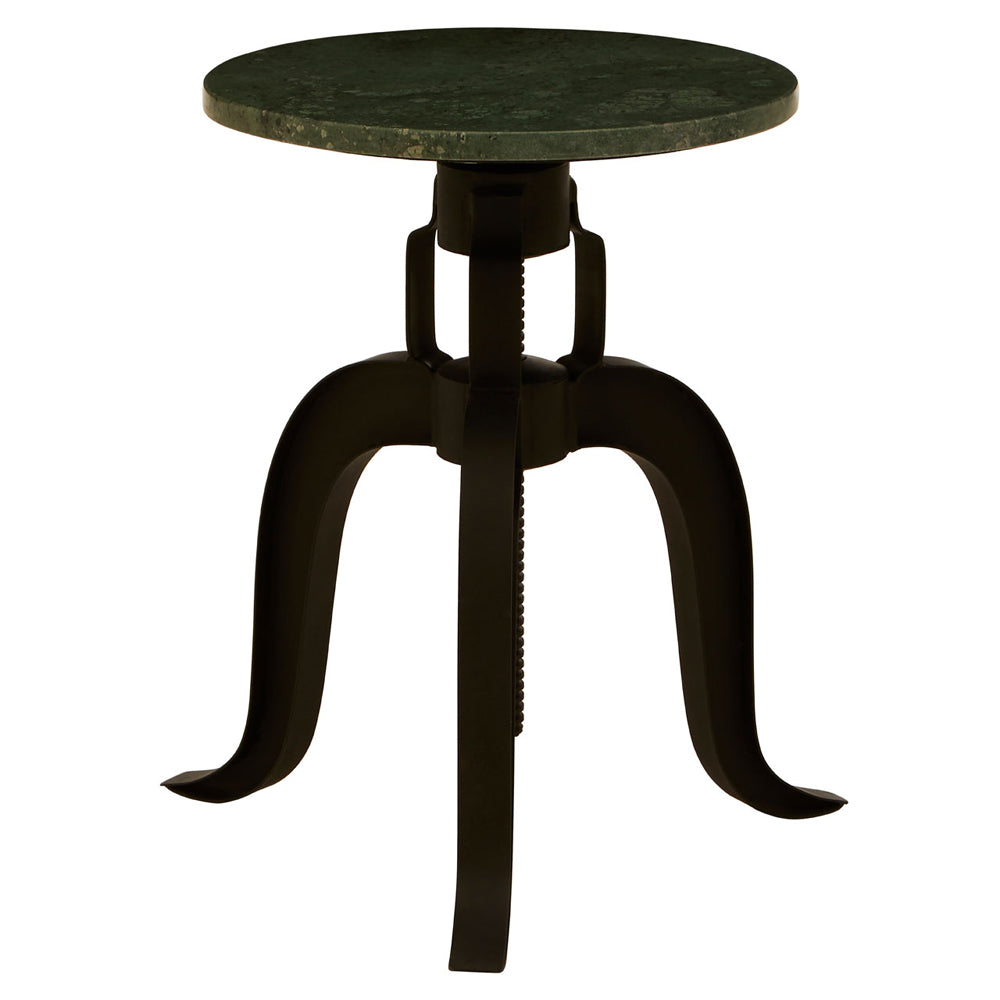 Product photograph of Olivia S Soft Industrial Collection - Vascas 3 Legged Bar Stool With Green Marble Top from Olivia's