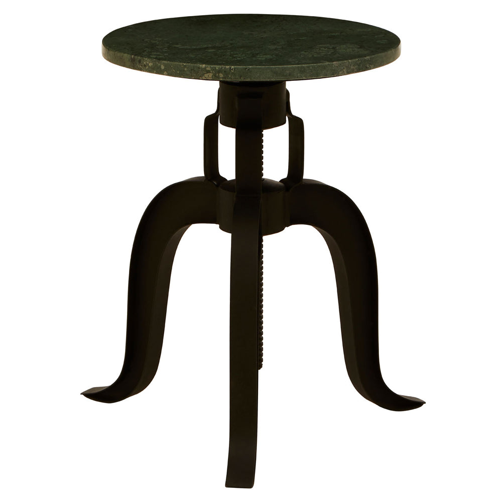 Olivias Soft Industrial Collection Vascas 3 Legged Bar Stool With Green Marble Top