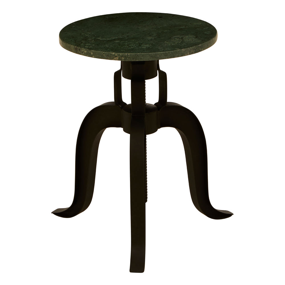 Product photograph of Olivia S Soft Industrial Collection - Vascas 3 Legged Bar Stool With Green Marble Top from Olivia's.