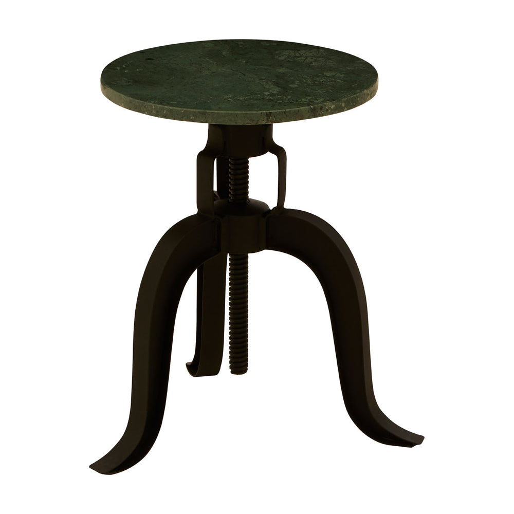 Product photograph of Olivia S Soft Industrial Collection - Vascas 3 Legged Bar Stool With Green Marble Top from Olivia's.