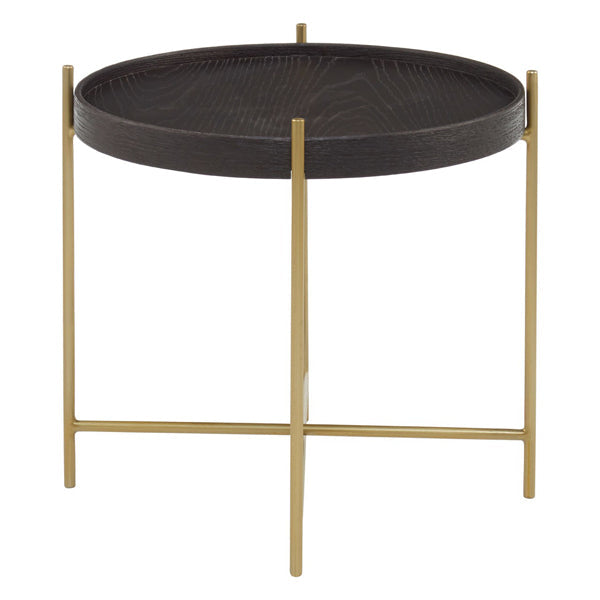 Olivias Lou Side Table Black Top And Gold Base Outlet Short