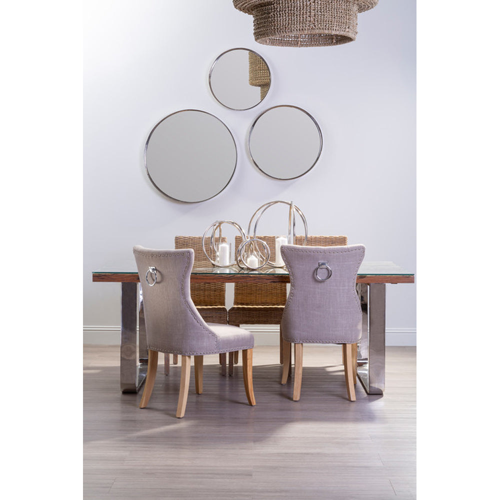 Product photograph of Olivia S Luxe Collection - Silver Large Round Wall Mirror from Olivia's.