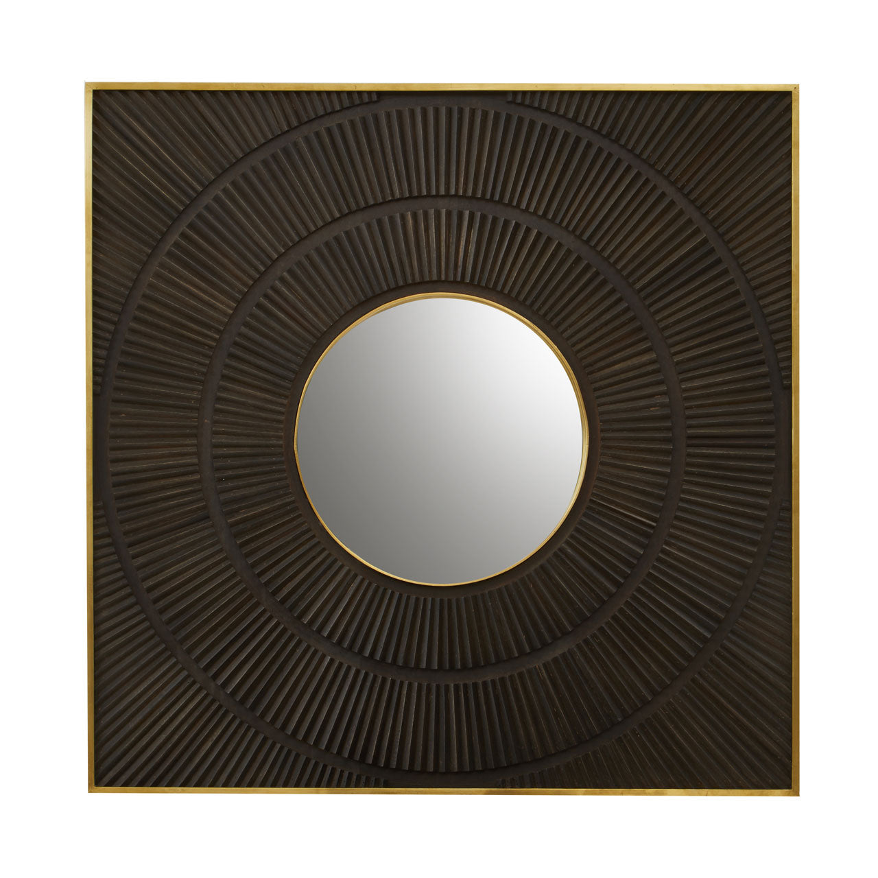 Product photograph of Olivia S Sadie Wall Mirror In Mango Wood Brass Finish from Olivia's