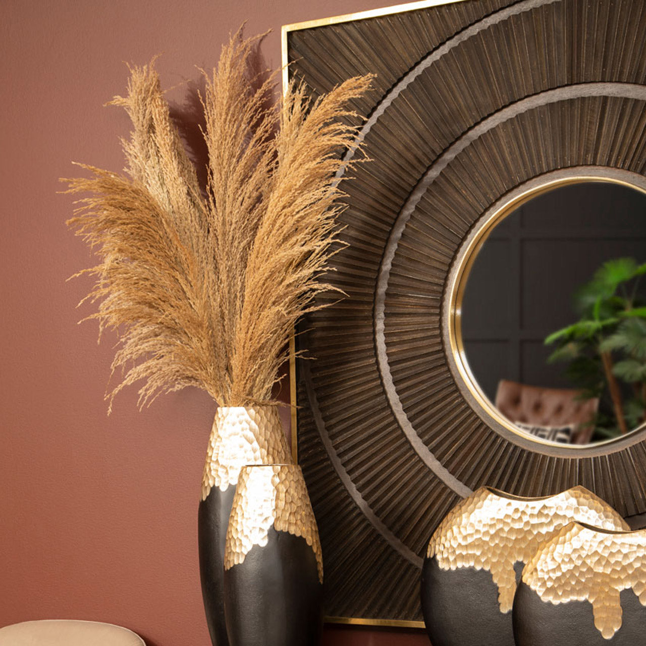 Product photograph of Olivia S Sadie Wall Mirror In Mango Wood Brass Finish from Olivia's.