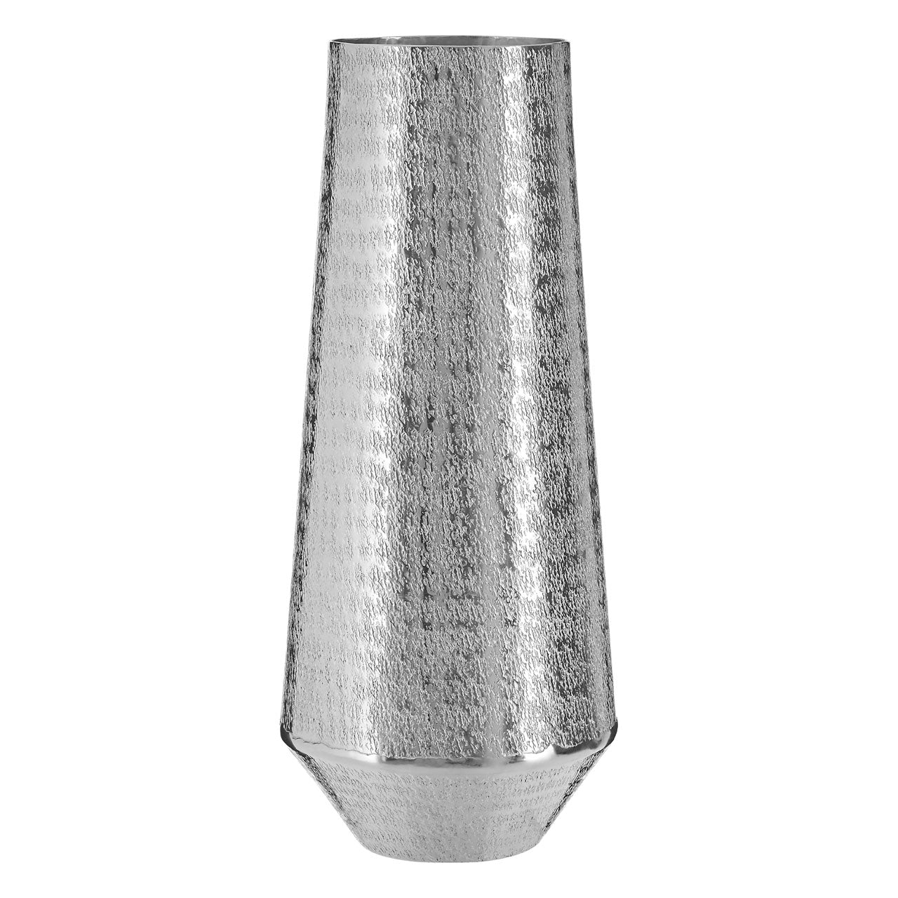Product photograph of Olivia S Saira Small Hammered Silver Effect Vase from Olivia's