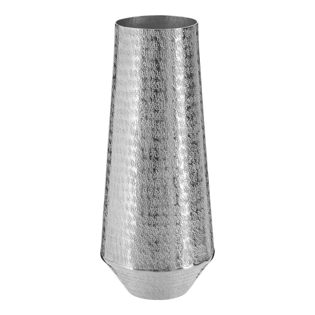 Product photograph of Olivia S Saira Small Hammered Silver Effect Vase from Olivia's.