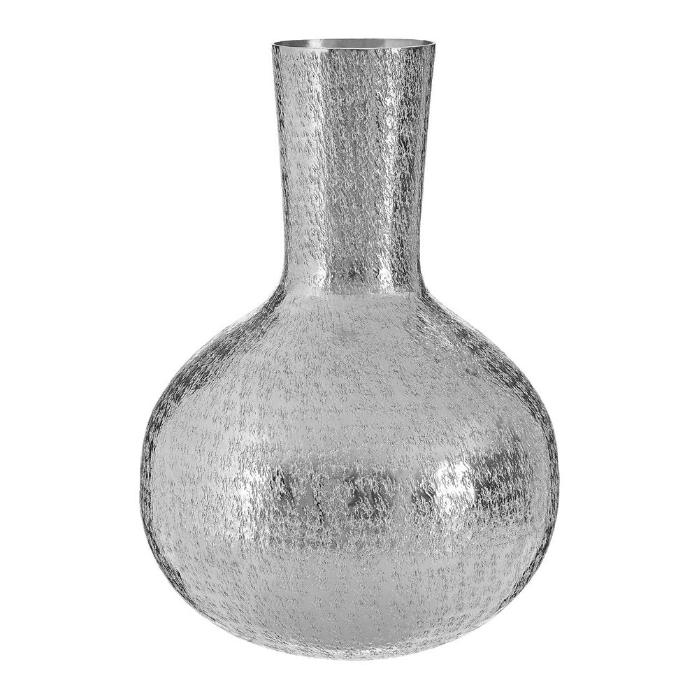 Olivias Saira Bottle Vase Hammer Silver Effect