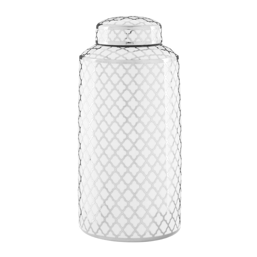 Product photograph of Olivia S Renne Jar White And Silver from Olivia's