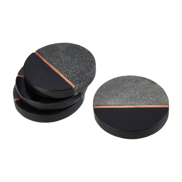 Product photograph of Olivia S Petra Coaster Lava Stone Set Of 4 from Olivia's.