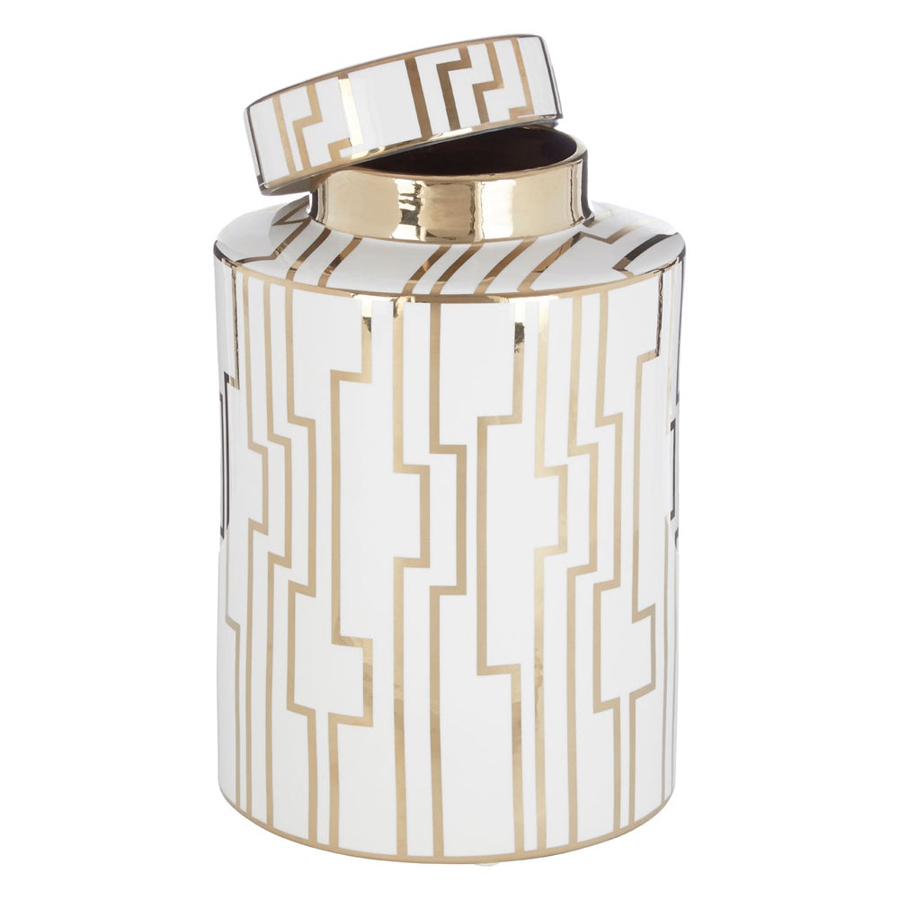 Product photograph of Olivia S Ariana Large Jar In White from Olivia's.