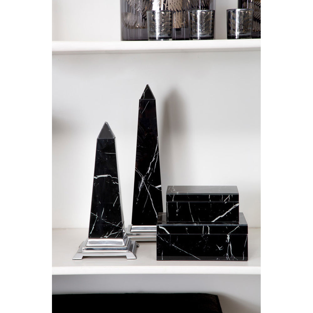 Product photograph of Olivia S Luxe Collection - Large Black Jewellery Box from Olivia's.