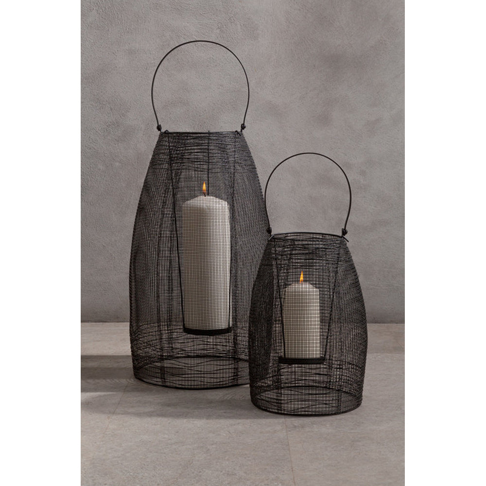 Product photograph of Olivia S Lantern Toni Black With Handle Large from Olivia's.