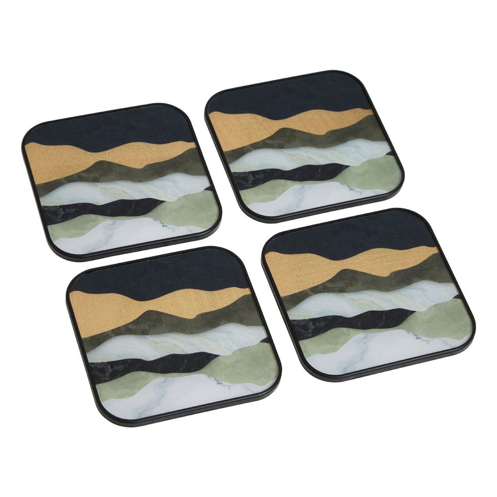 Product photograph of Olivia S Set Of 4 Selina Square Multicoloured Coasters from Olivia's.