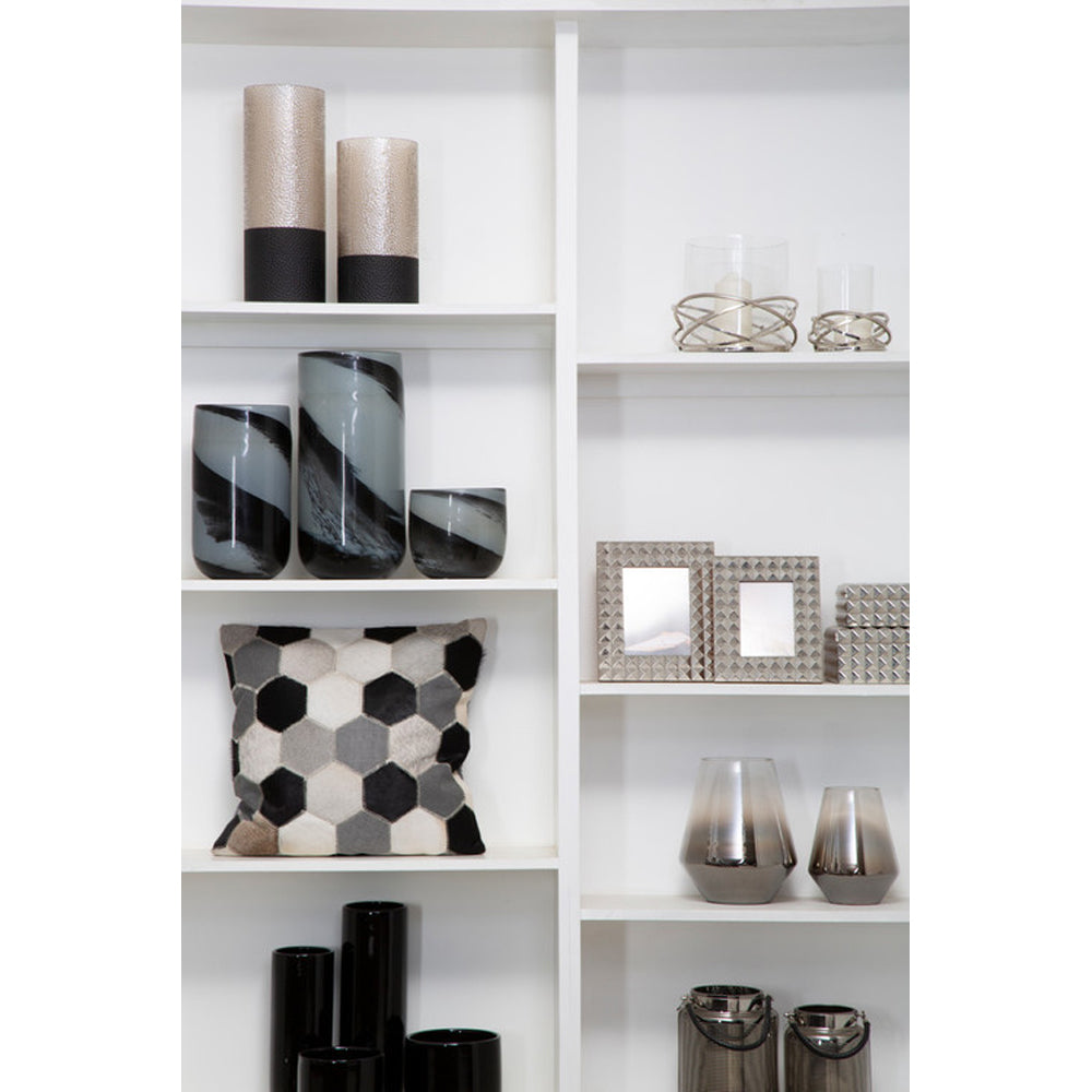 Product photograph of Olivia S Luxe Collection - Grey And Black Vase Small from Olivia's.