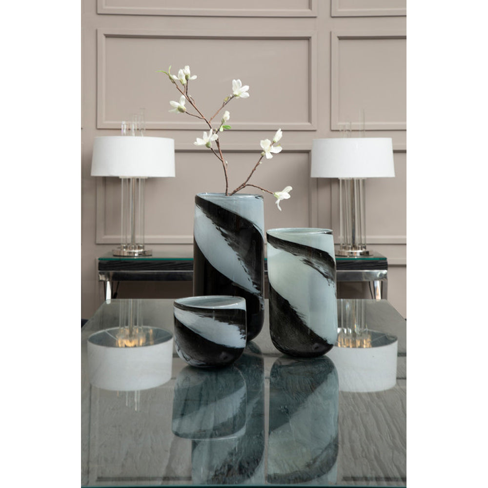 Product photograph of Olivia S Luxe Collection - Grey And Black Vase Large from Olivia's.