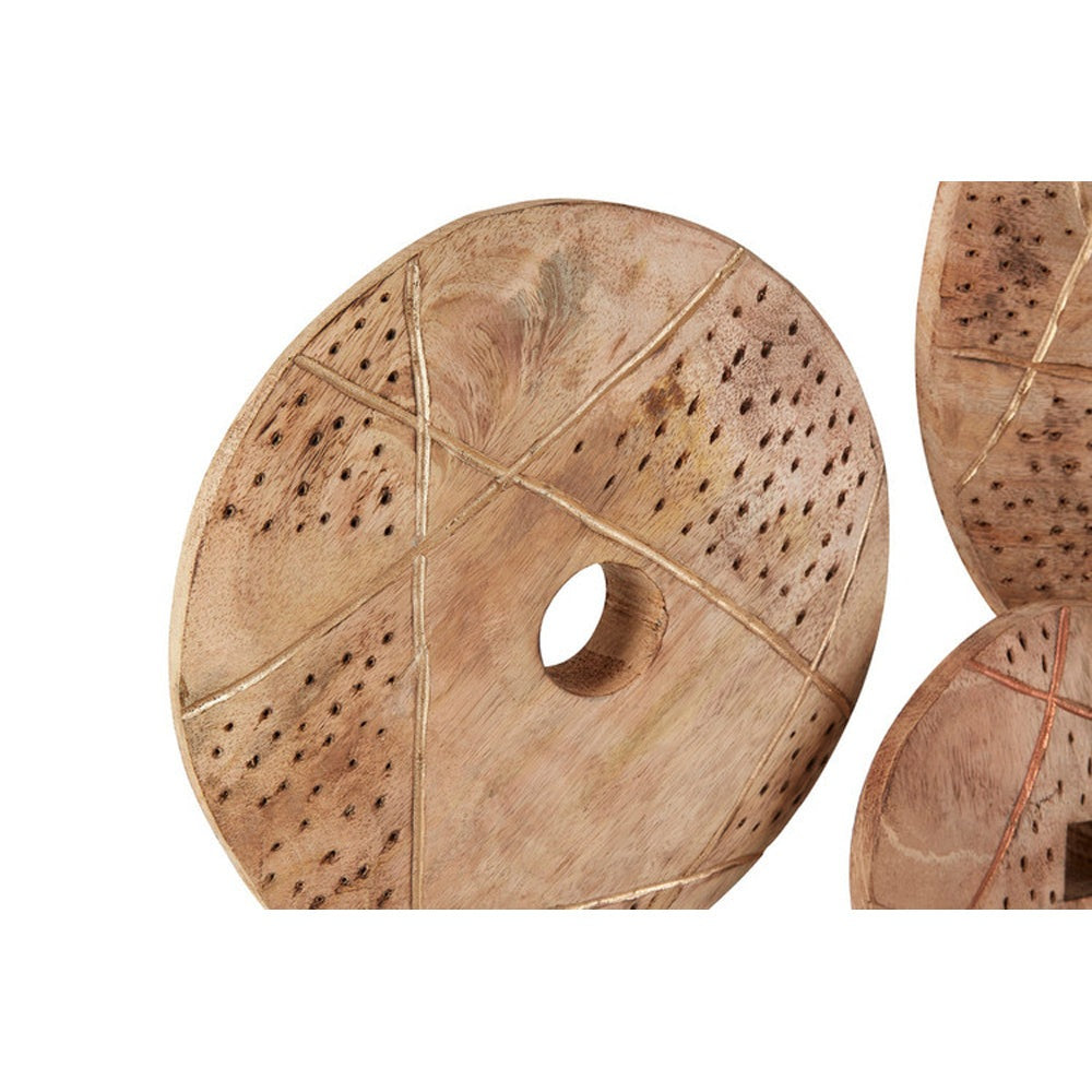 Product photograph of Olivia S 4 Wooden Disc Sculpture from Olivia's.
