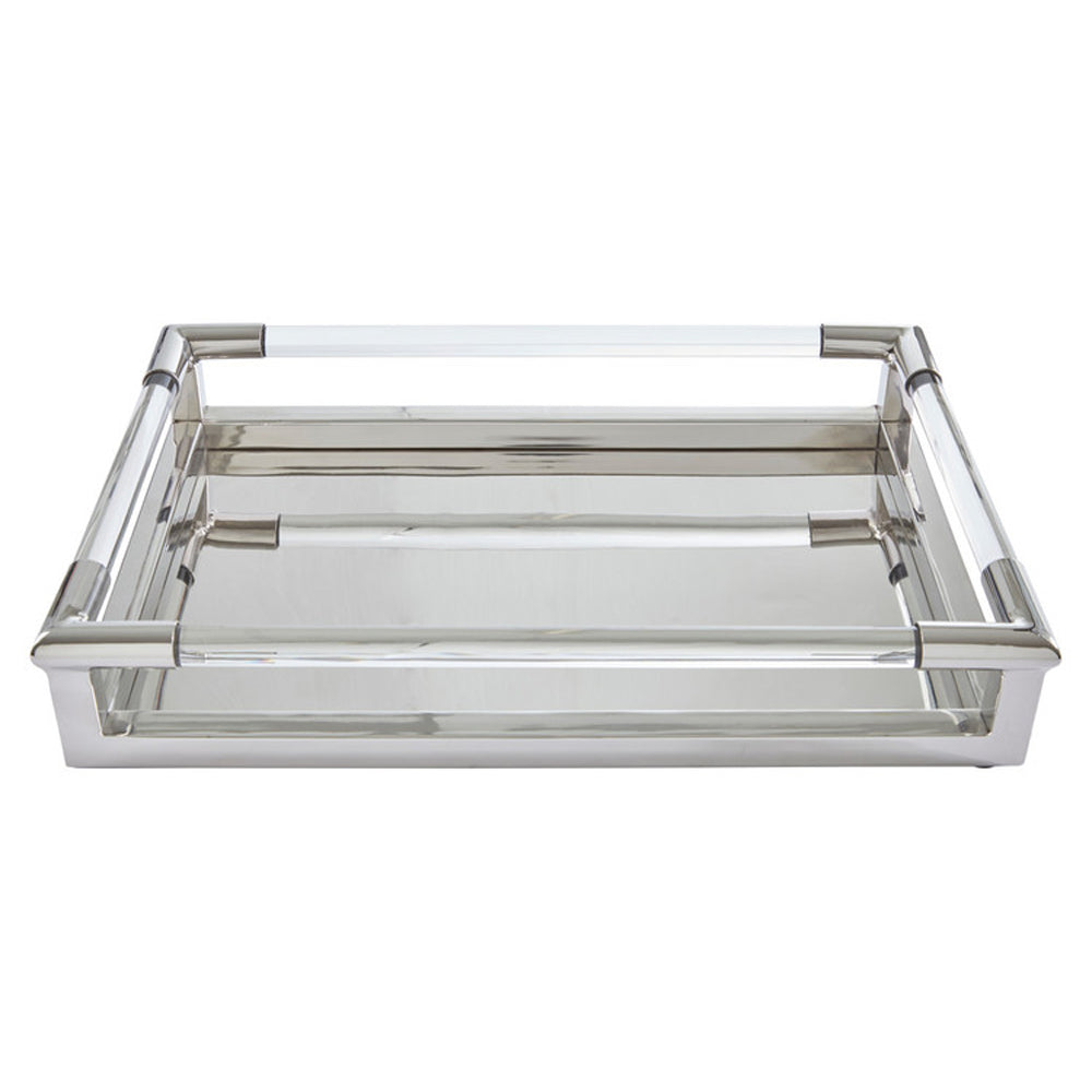 Product photograph of Olivia S Luxe Collection - Silver And Acrylic Tray from Olivia's.