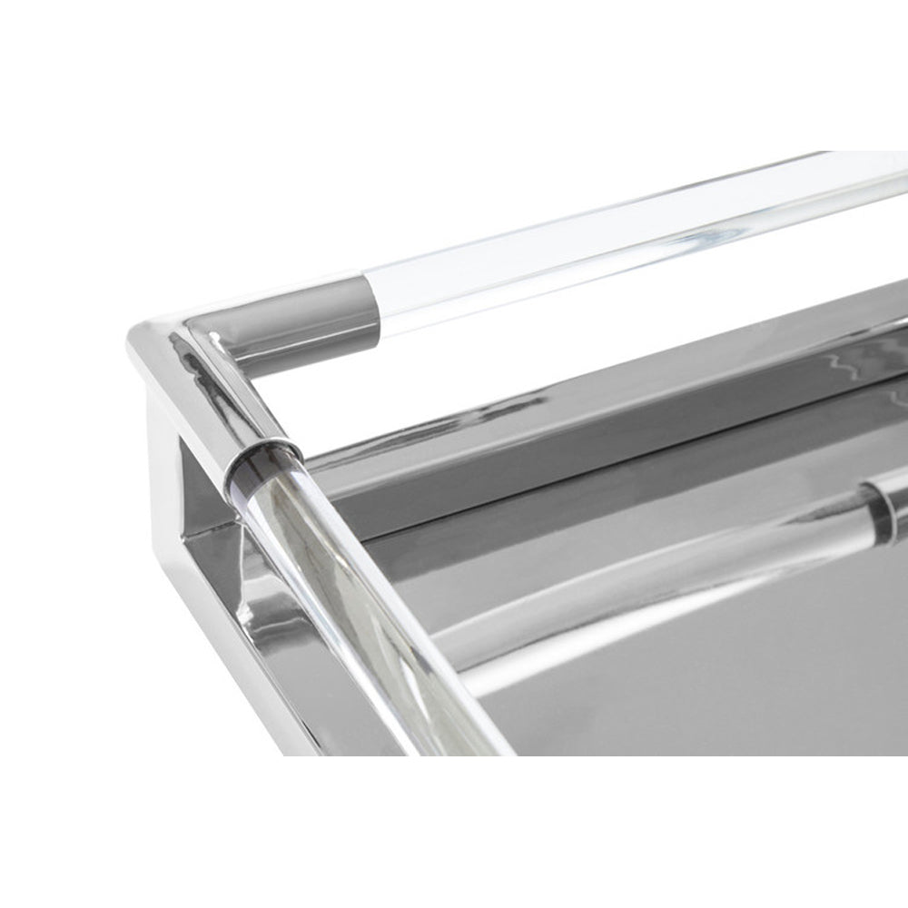 Product photograph of Olivia S Luxe Collection - Silver And Acrylic Tray from Olivia's.