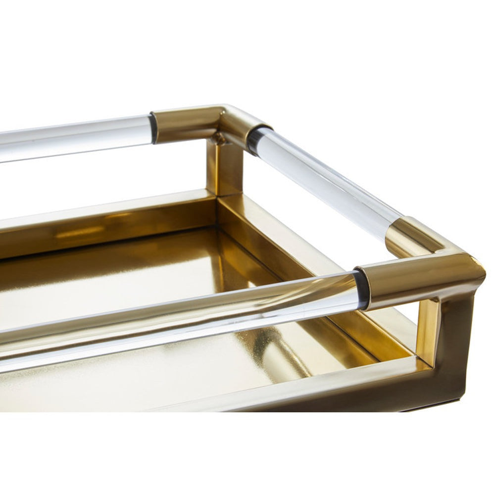 Product photograph of Olivia S Luxe Collection - Gold And Acrylic Tray from Olivia's.