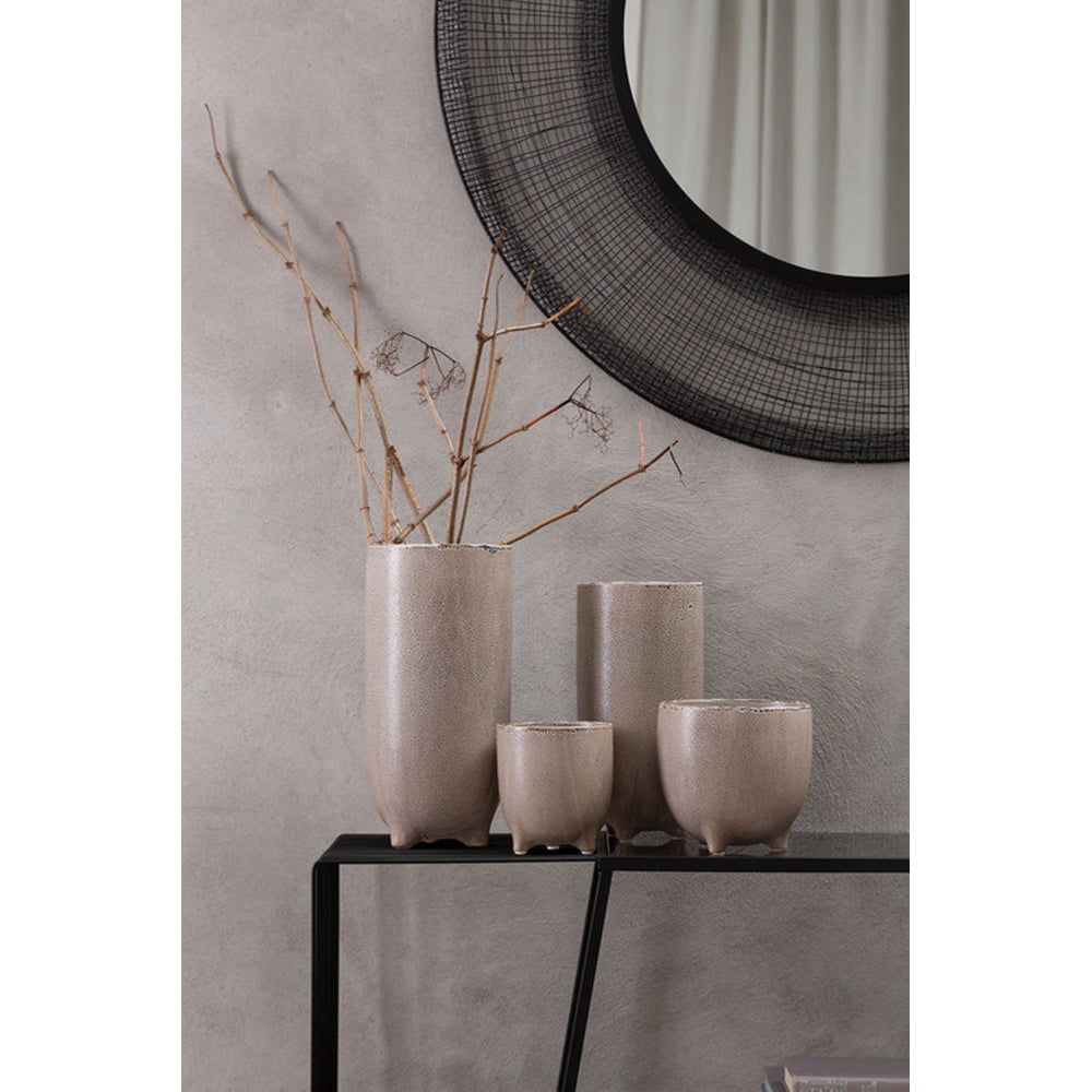 Product photograph of Olivia S Speckled Natural Stoneware Vase Small from Olivia's.