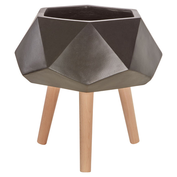 Product photograph of Olivia S Daniel Planter Multifaceted Black Large from Olivia's.